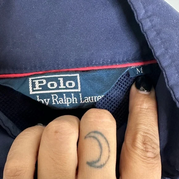 Polo Ralph Lauren Men’s 1/4 Zip Navy Blue Jacket Size Medium - Picture 4 of 7
